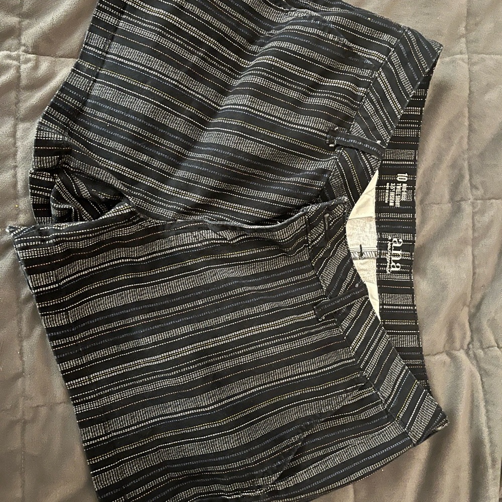 Black and White Striped Shorts